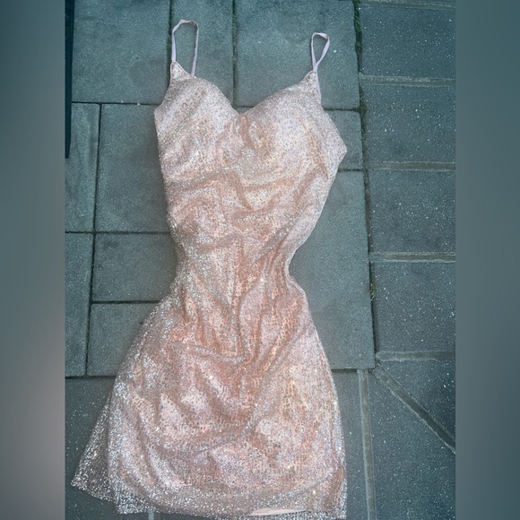 Boutique 9 Dresses Rose Gold Sparkly Dress Poshmark